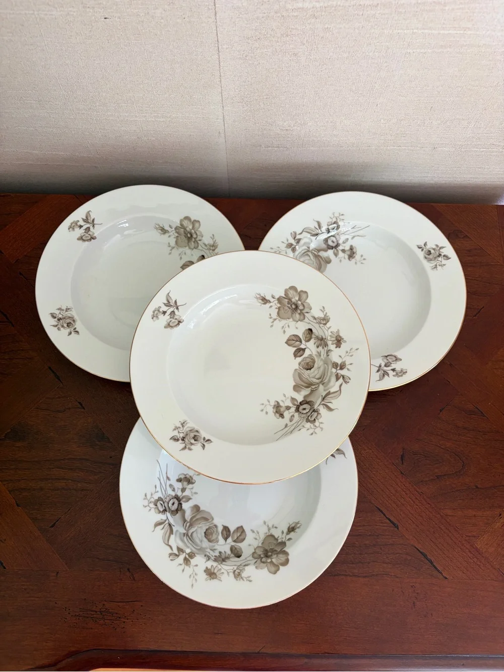 Vintage Johann Haviland Twilight Rose Set of 4 Cereal/Soup Bowls, Bavaria German
